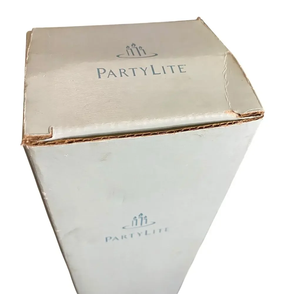 NIB Vintage Partylite P7233 Golden Candle Holders Set of 3 Frosted Glass